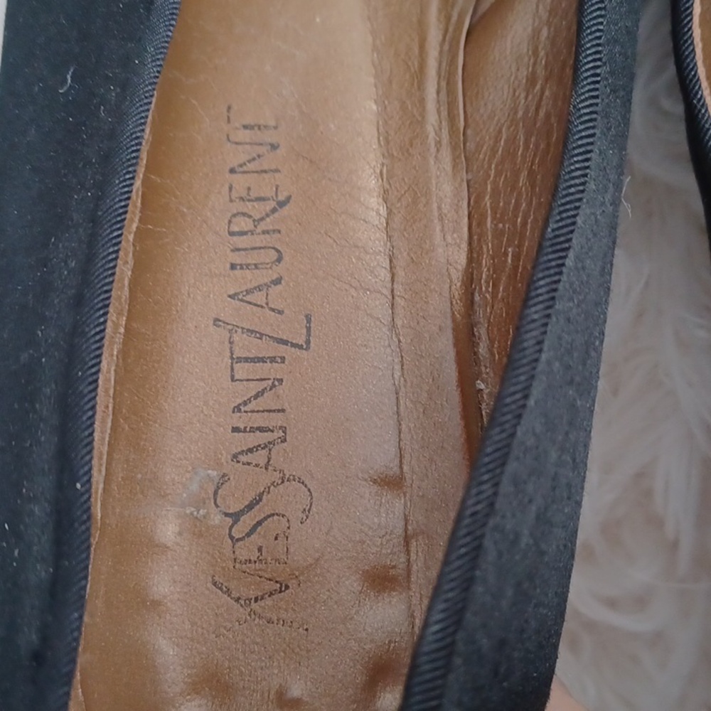 Vintage YSL Black Satin Flats - Picture 3 of 12